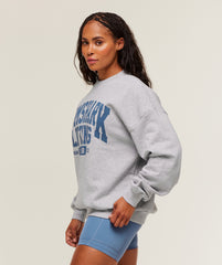 Lifting Club Graphic Oversized Crew Neck Light Grey Core Marl