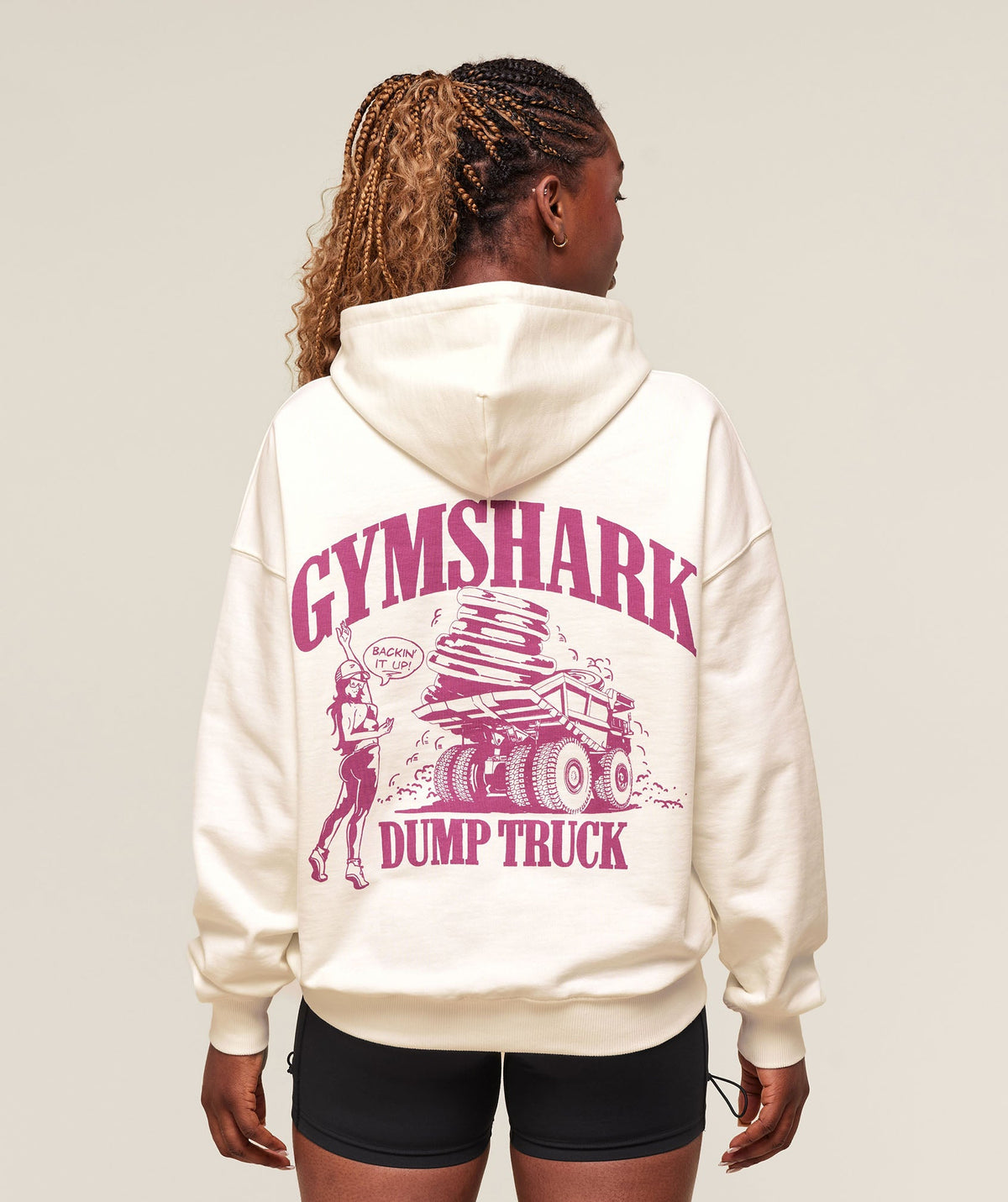 Dump Truck Graphic Hoodie Soft White