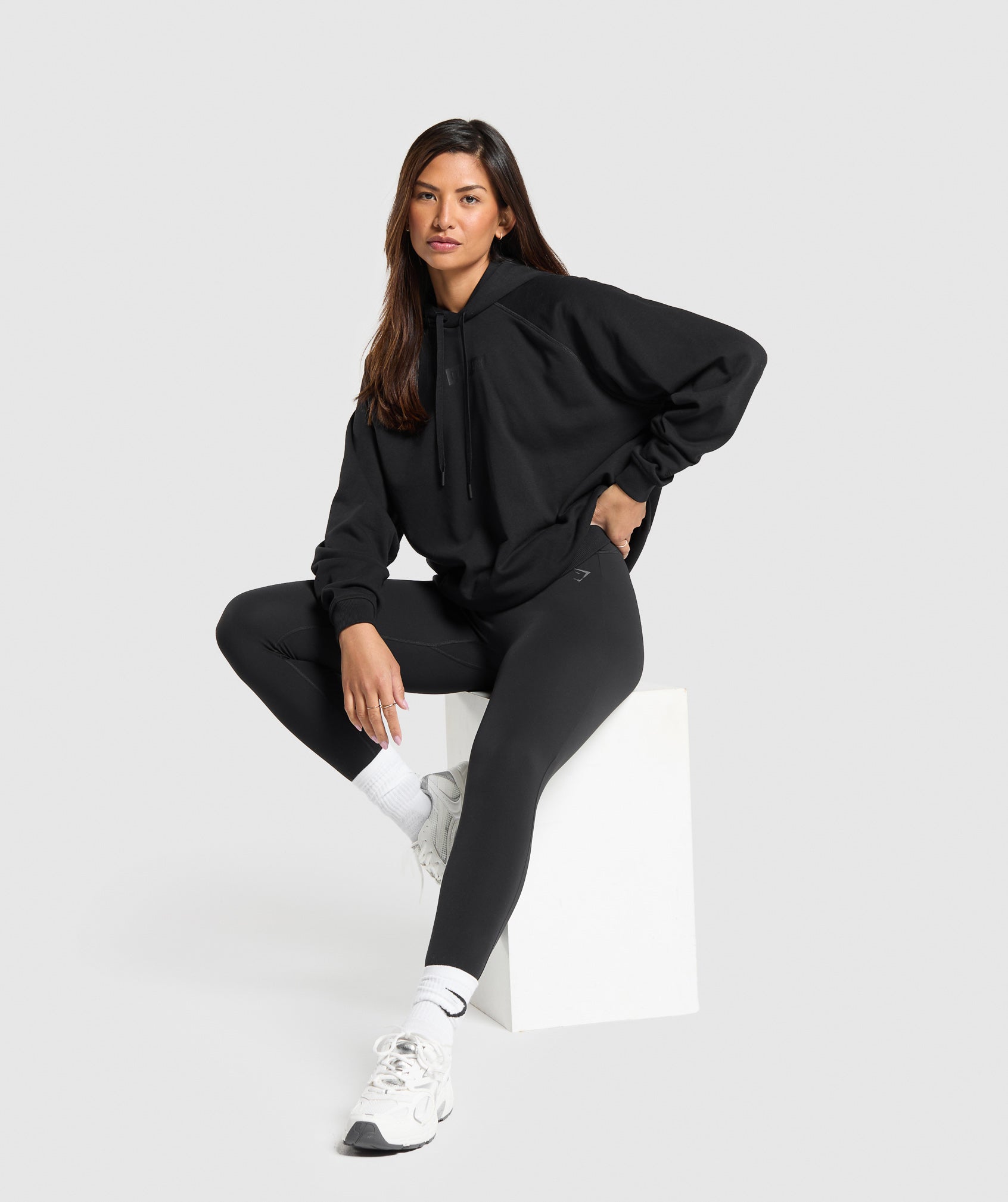 Block Oversized Hoodie Black