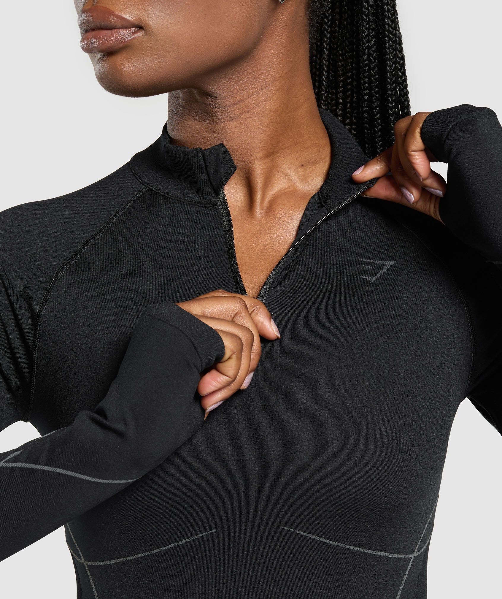 Apex Seamless 1/4 Zip Pullover Black/Graphite Grey