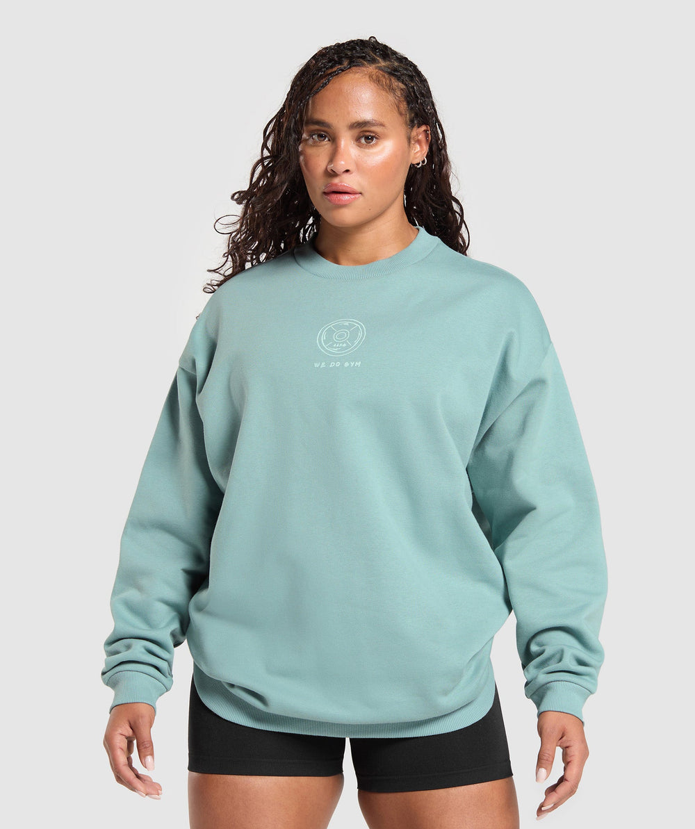 Graphic Illustration Pullover Celeste Blue