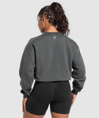 Gains Washed Loopback Crew Neck Asphalt Grey/Black