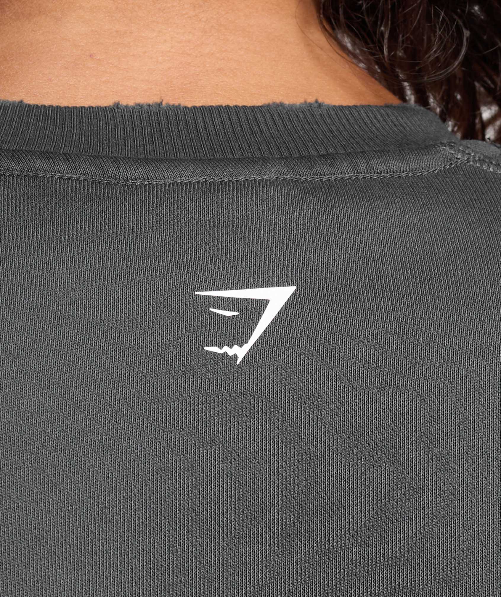 Gains Washed Loopback Crew Neck Asphalt Grey/Black