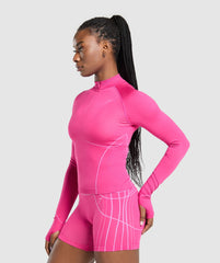 Apex Seamless 1/4 Zip Pullover Valley Pink/Sour Pink