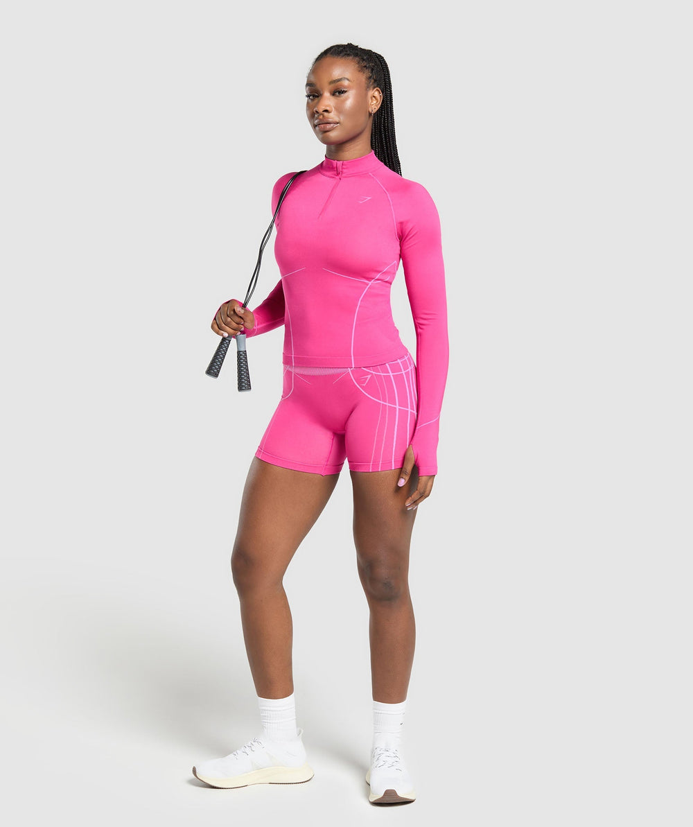Apex Seamless 1/4 Zip Pullover Valley Pink/Sour Pink