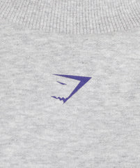 Heavy Duty Graphic Oversized Pullover Light Grey Core Marl