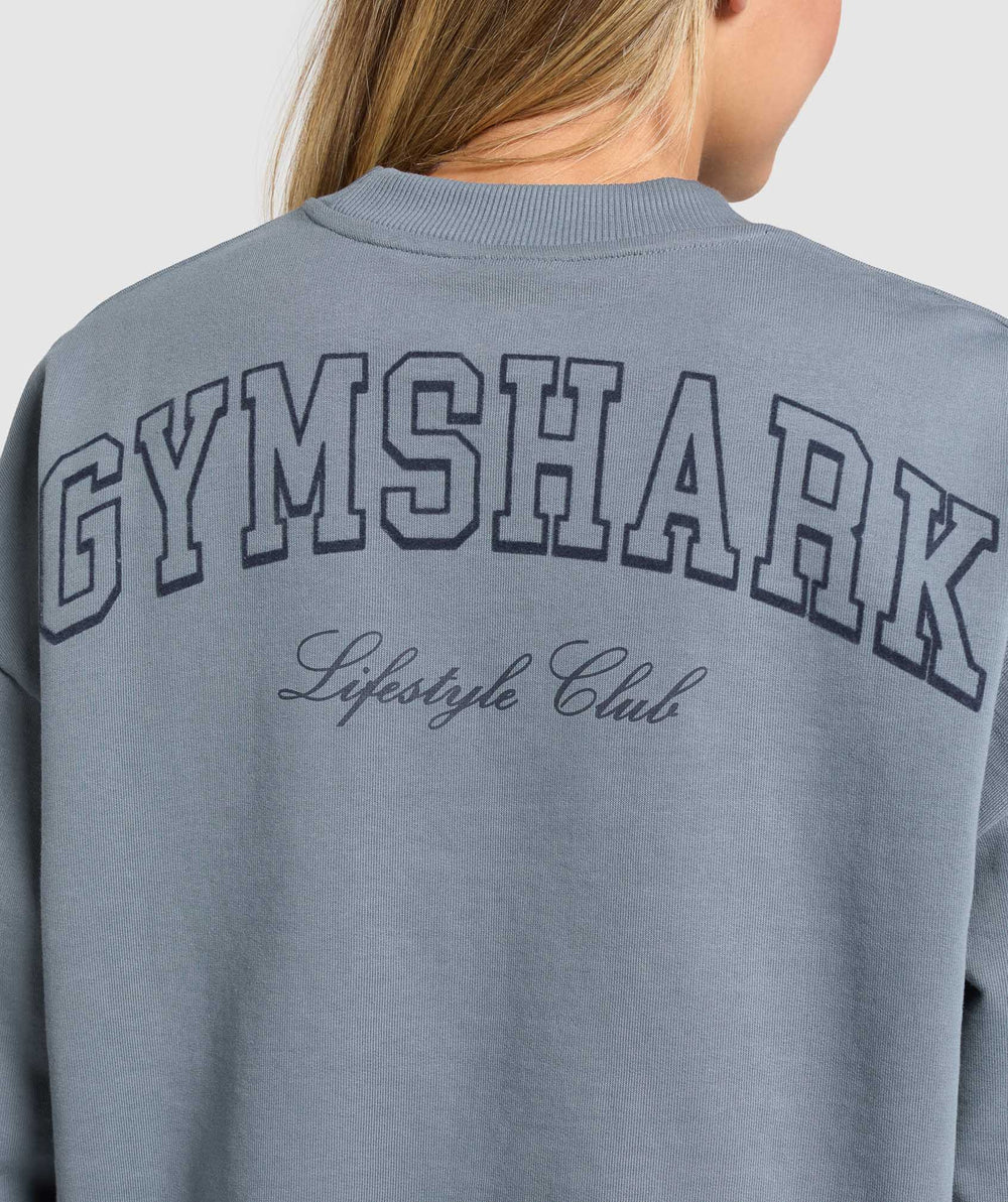 Campus Classics Graphic Sweatshirt Iron Blue