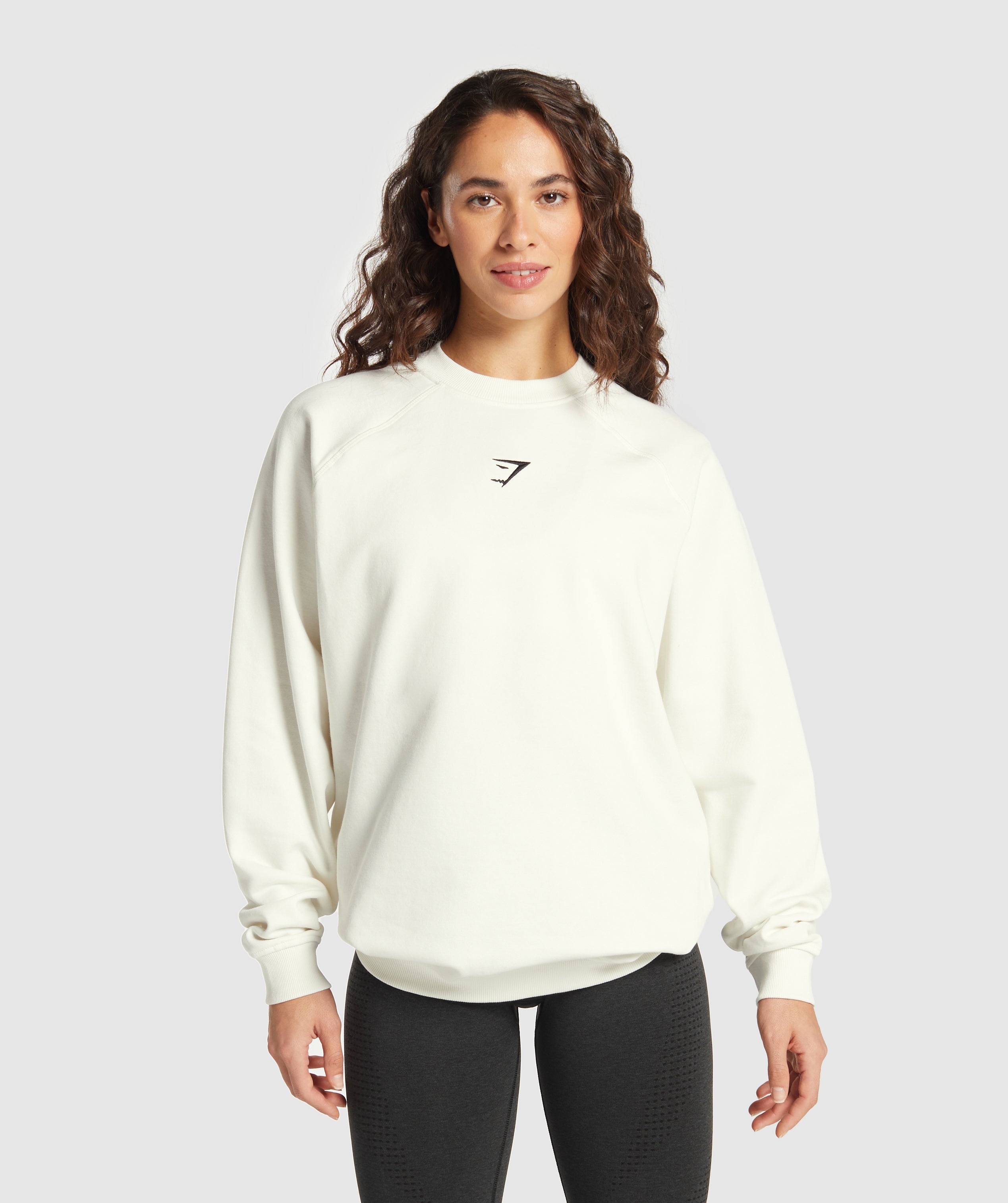Training Oversized Fleece Sweatshirt Soft White