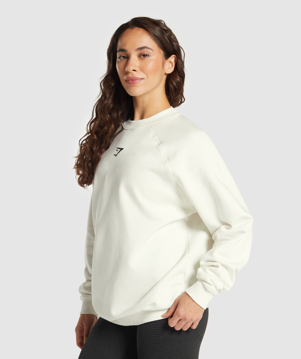 Training Oversized Fleece Sweatshirt Soft White
