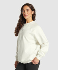 Training Oversized Fleece Sweatshirt Soft White
