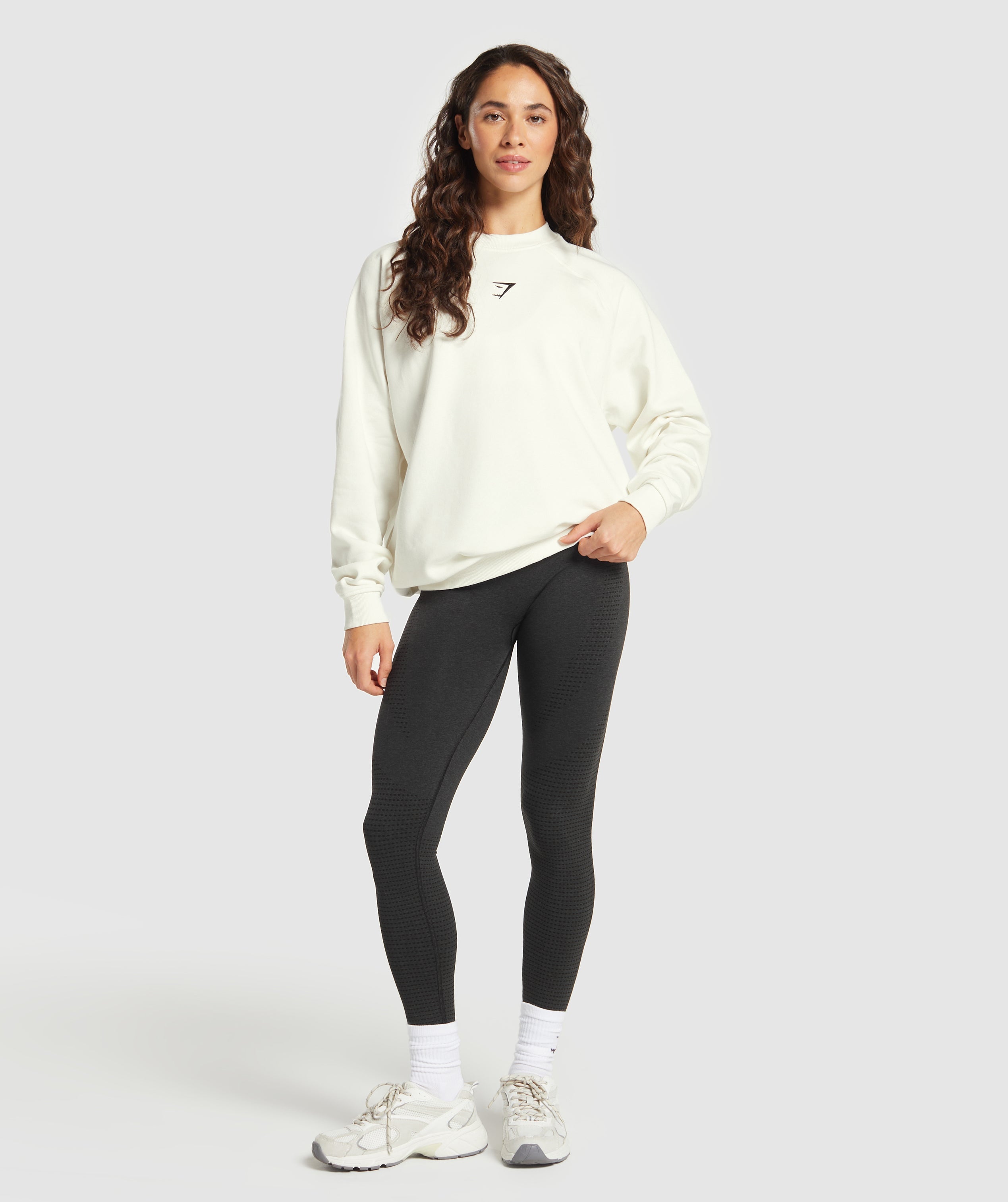 Training Oversized Fleece Sweatshirt Soft White