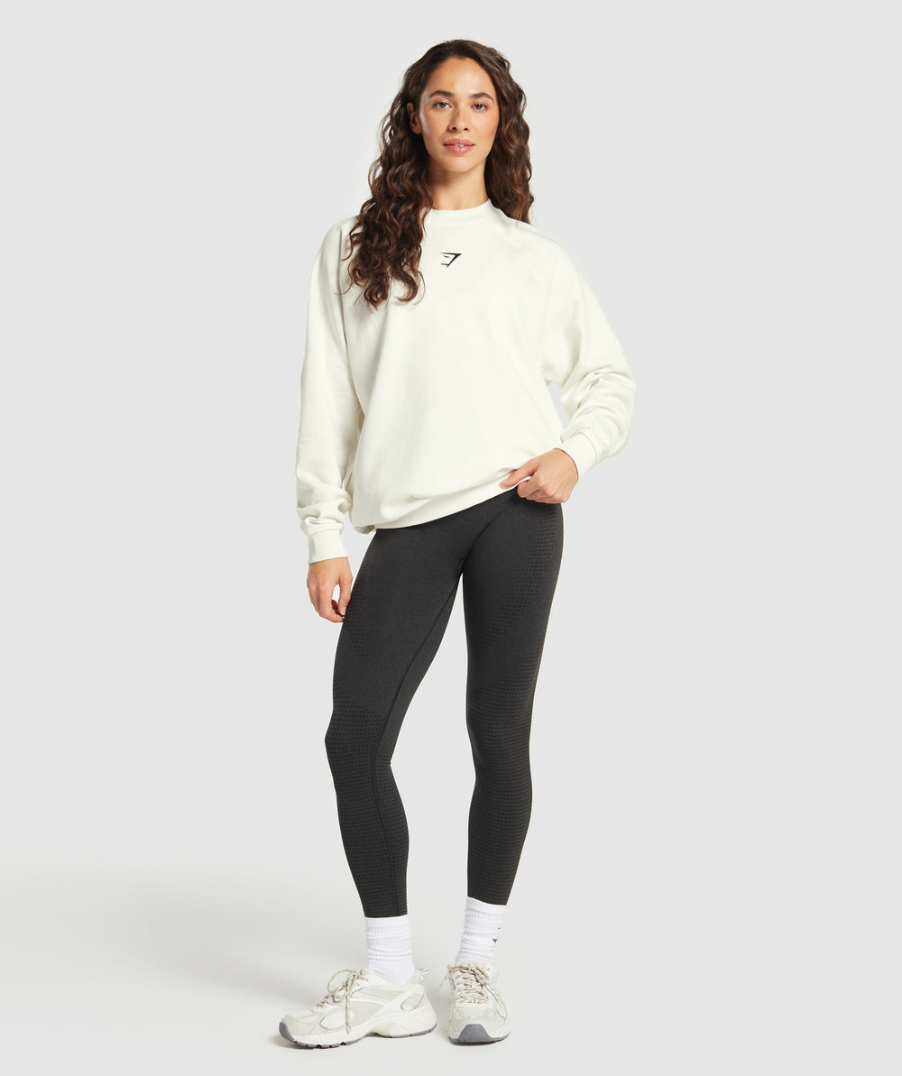 Training Oversized Fleece Sweatshirt Soft White