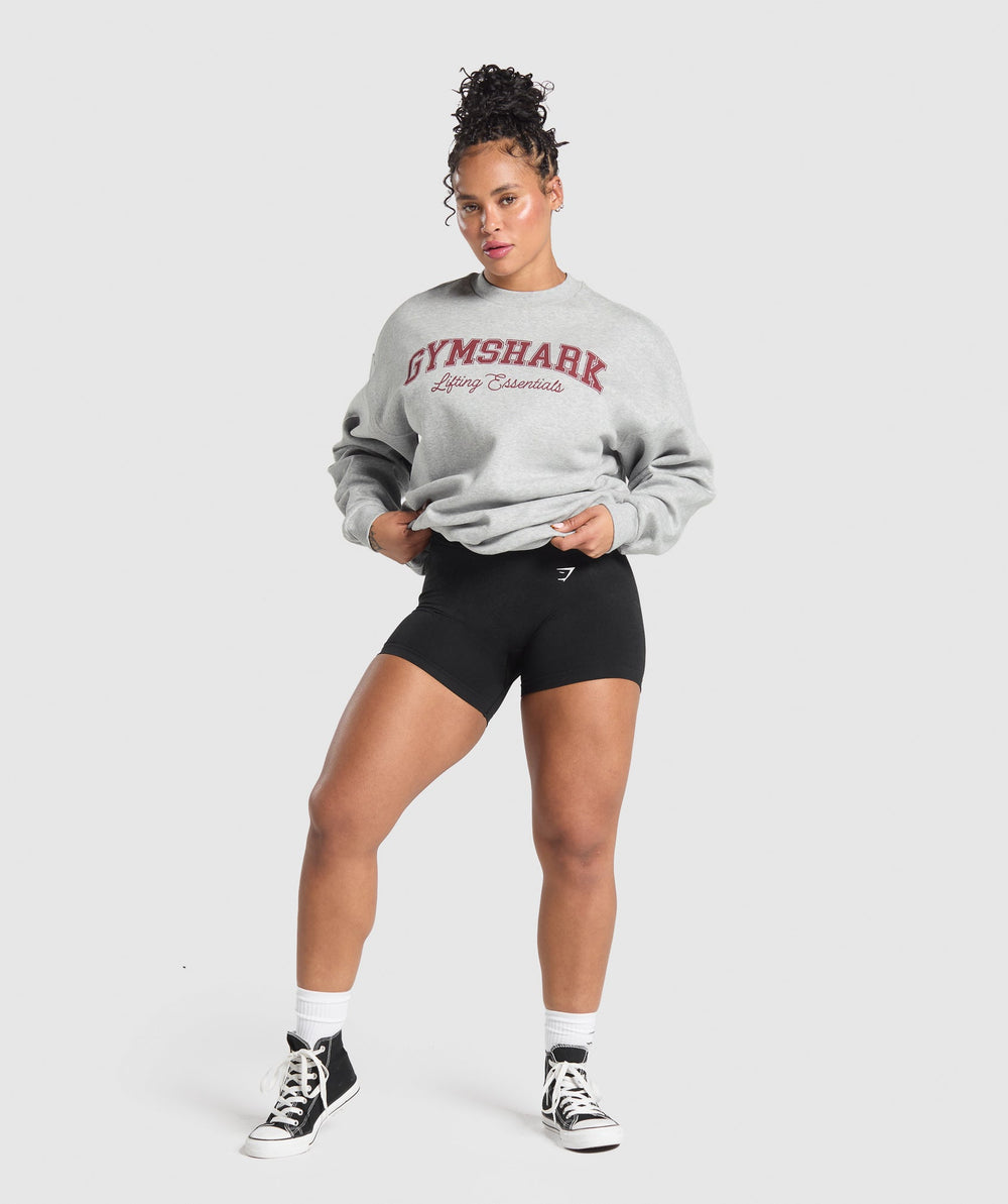 Lifting Essentials Graphic Brushed Oversized Sweatshirt Light Grey Core Marl