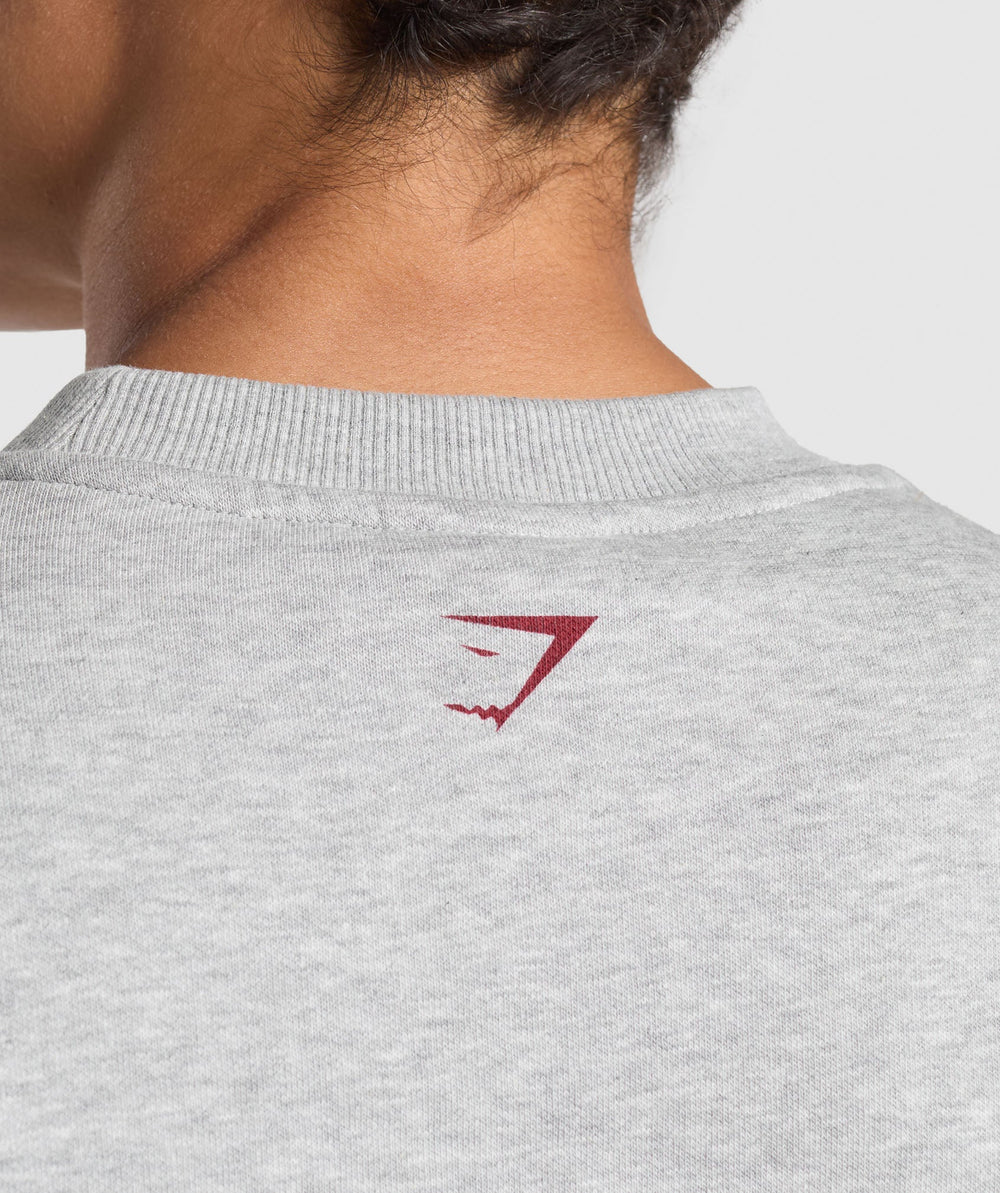 Lifting Essentials Graphic Brushed Oversized Sweatshirt Light Grey Core Marl