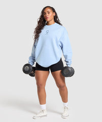 Graphic Illustration Pullover Gentle Blue