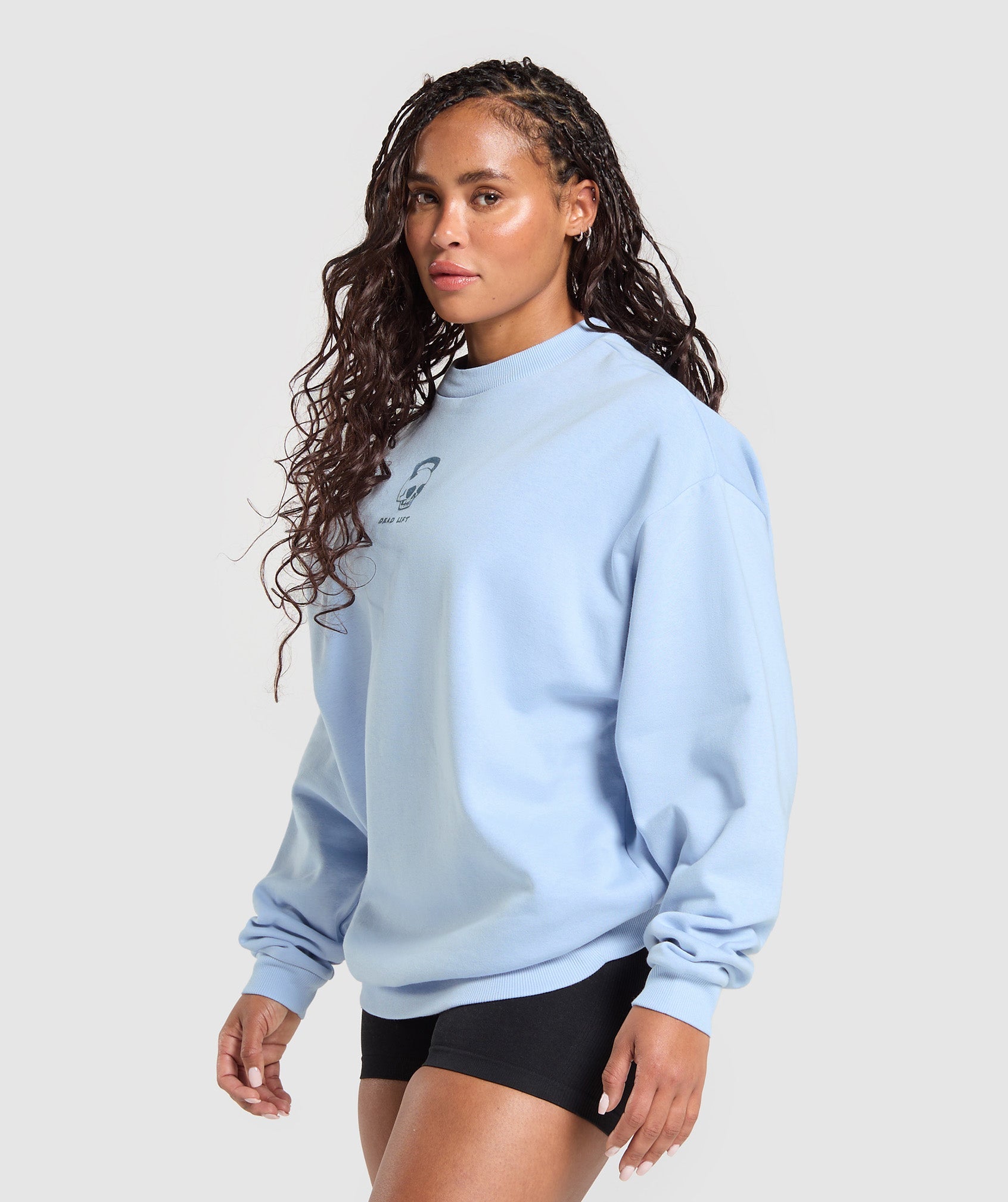 Graphic Illustration Pullover Gentle Blue