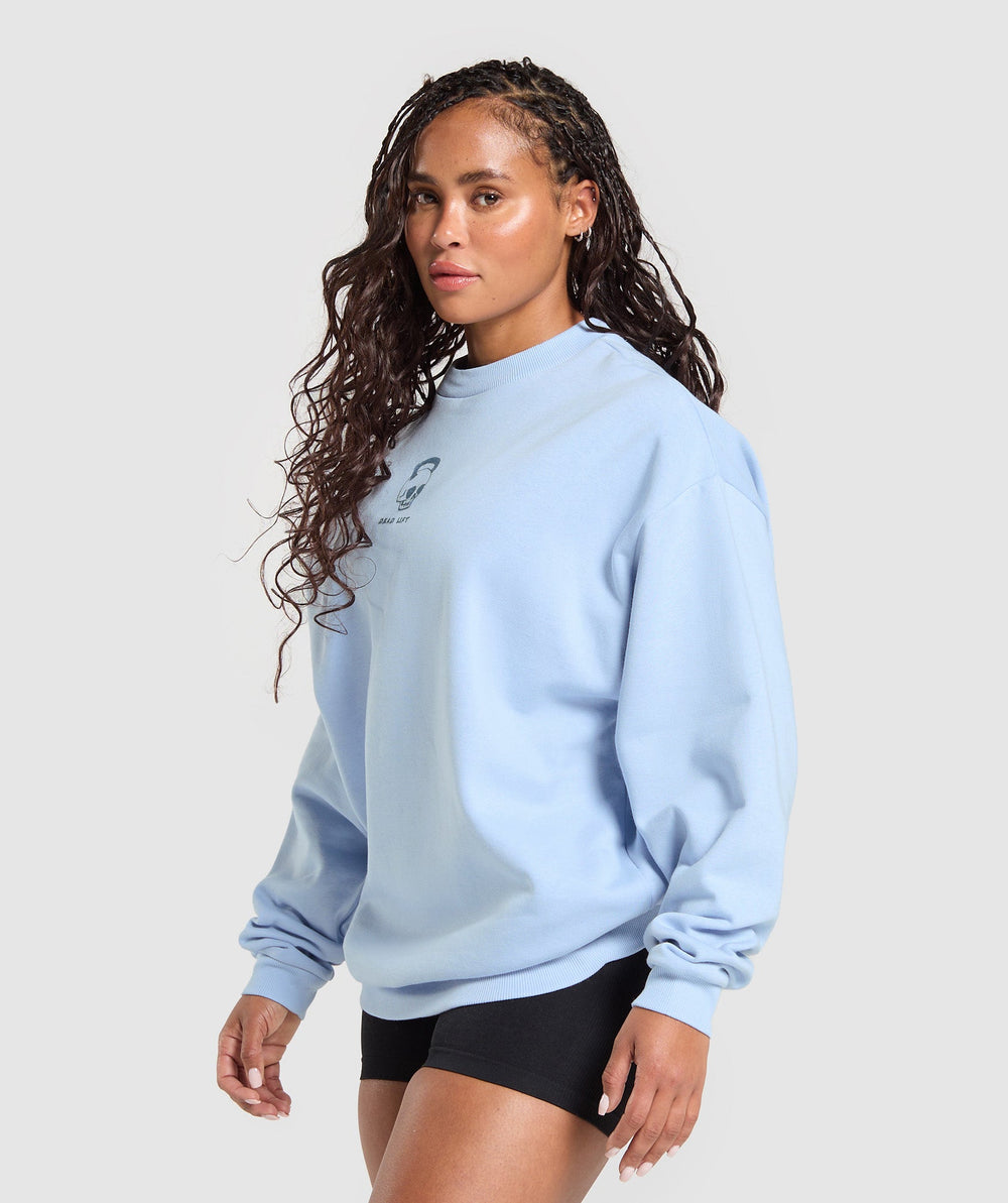 Graphic Illustration Pullover Gentle Blue
