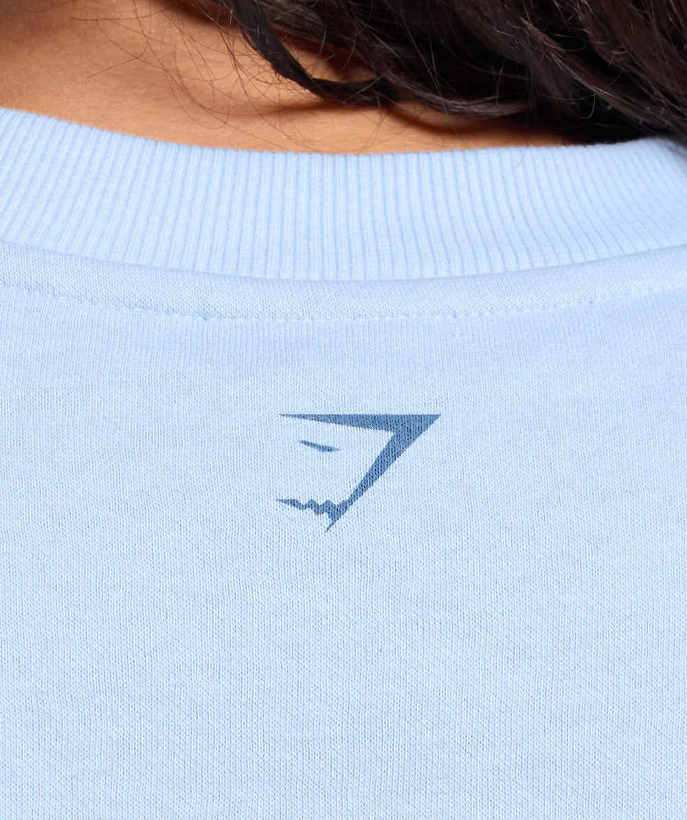 Graphic Illustration Pullover Gentle Blue