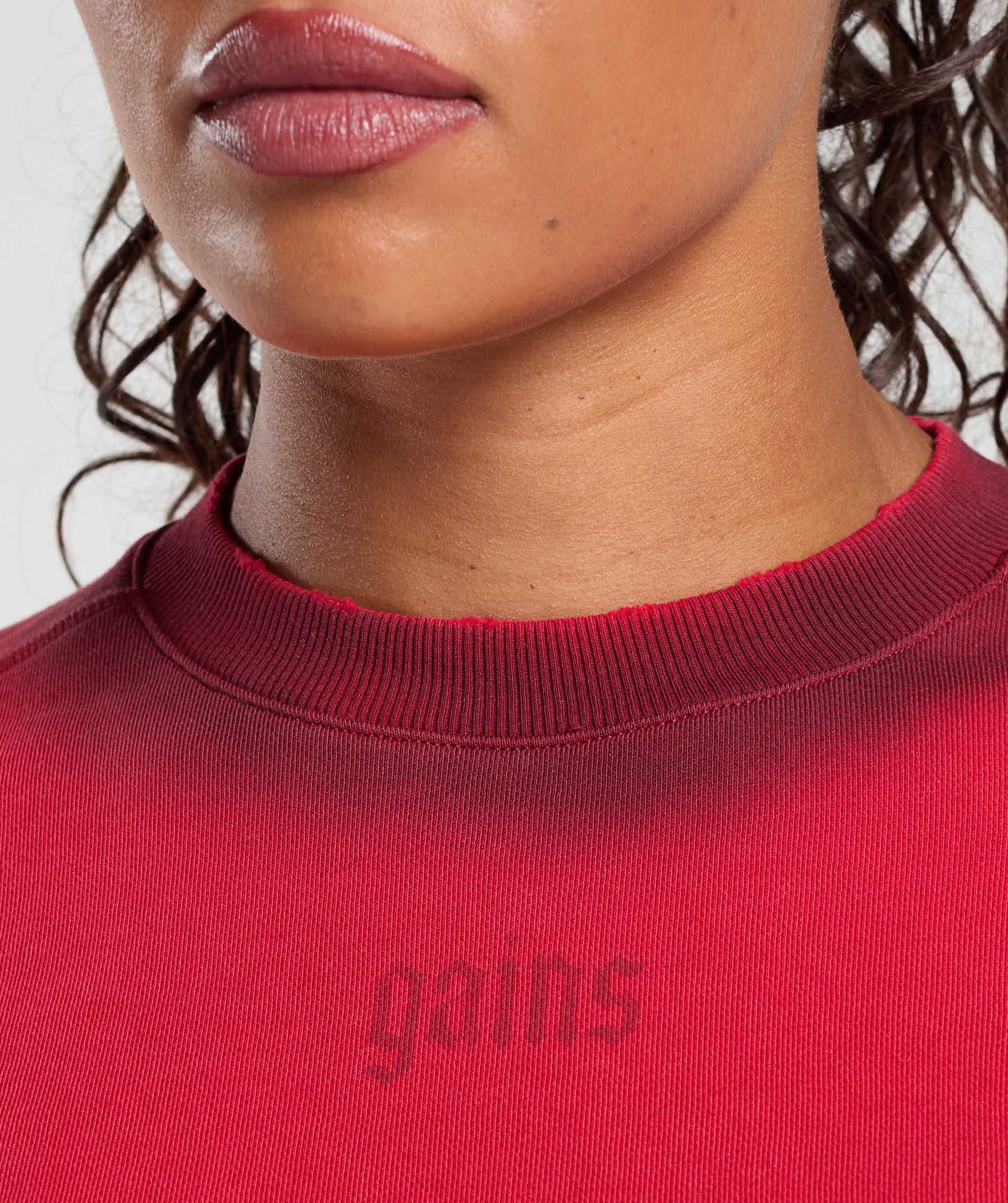 Gains Washed Loopback Crew Neck Conditioning Red/Sets Red