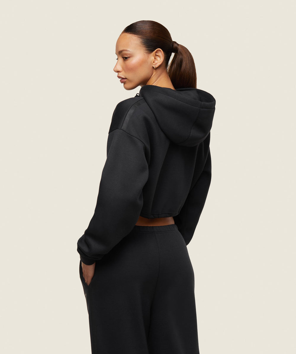 everywear Tech Cropped Hoodie Black