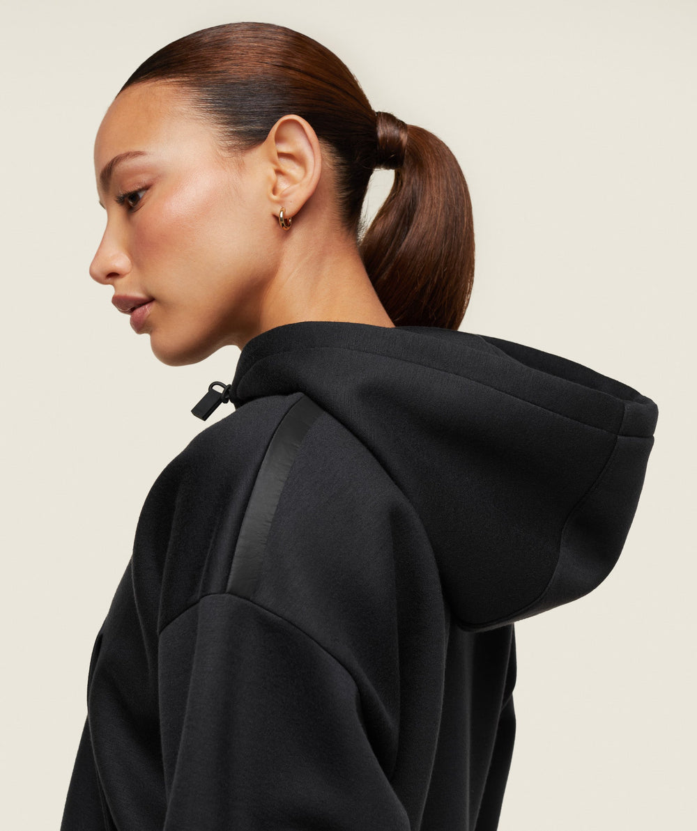 everywear Tech Cropped Hoodie Black