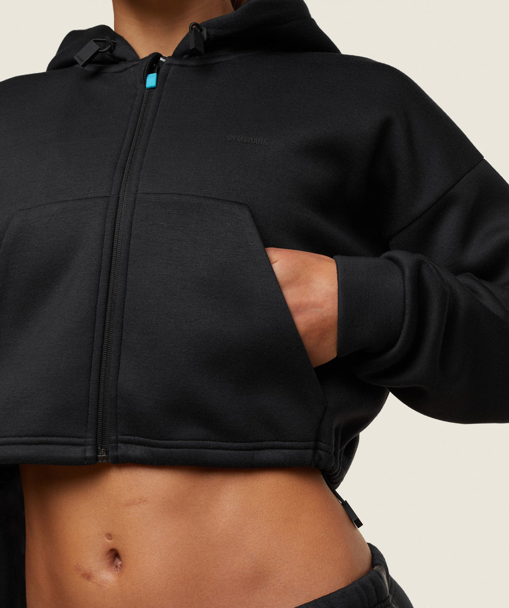 everywear Tech Cropped Hoodie Black