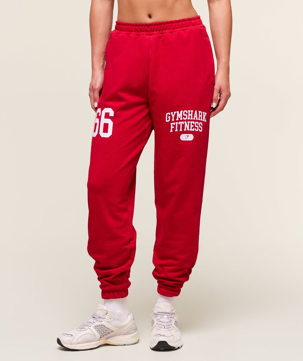 Varsity Graphic Oversized Joggers Conditioning Red