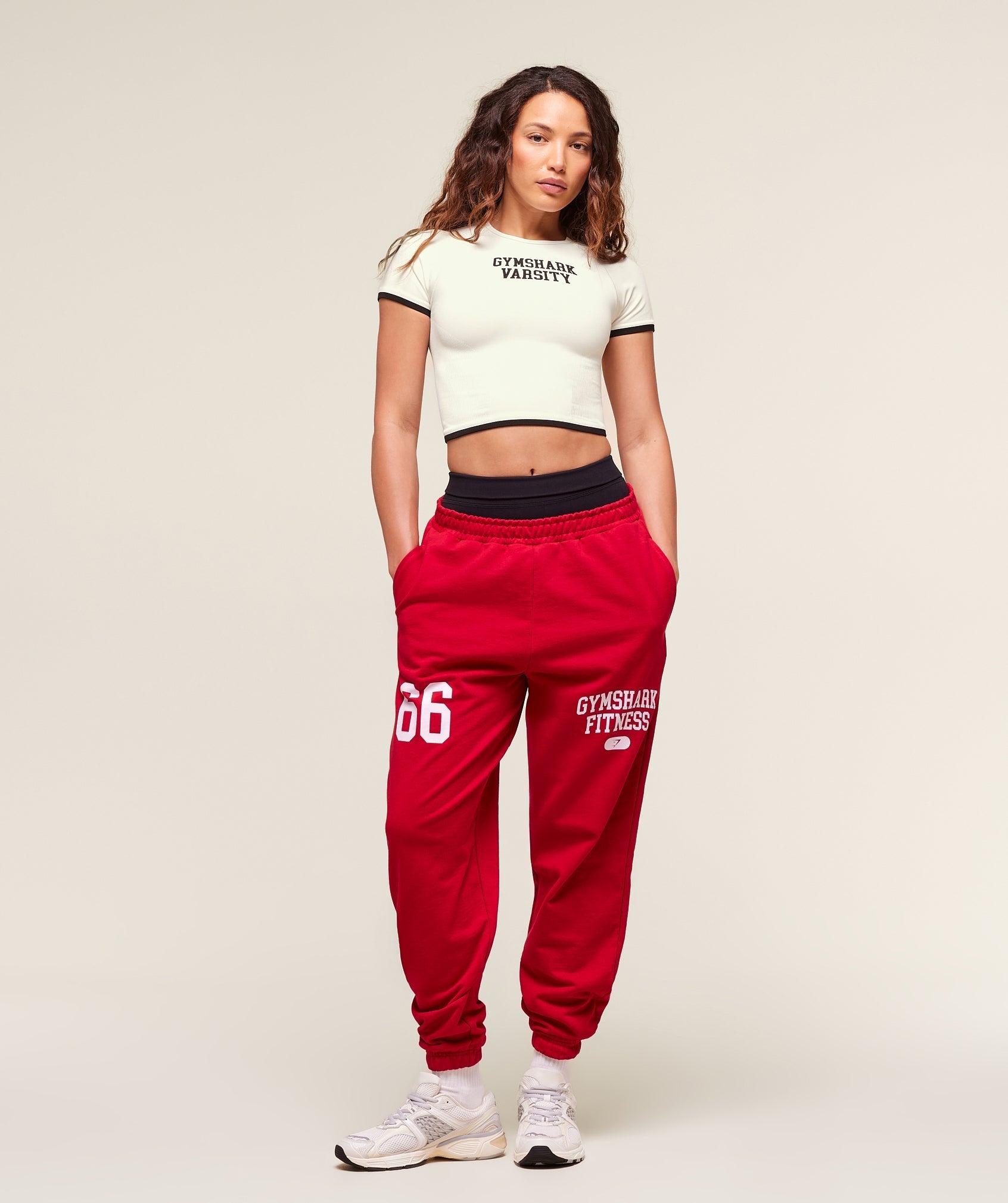 Varsity Graphic Oversized Joggers Conditioning Red