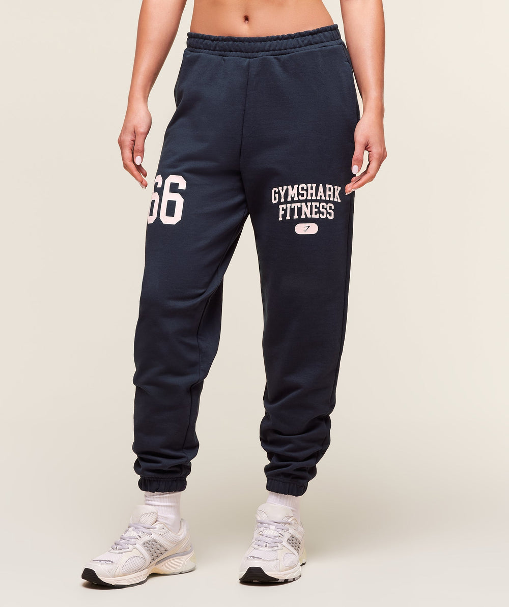 Varsity Graphic Oversized Joggers Heavy Blue