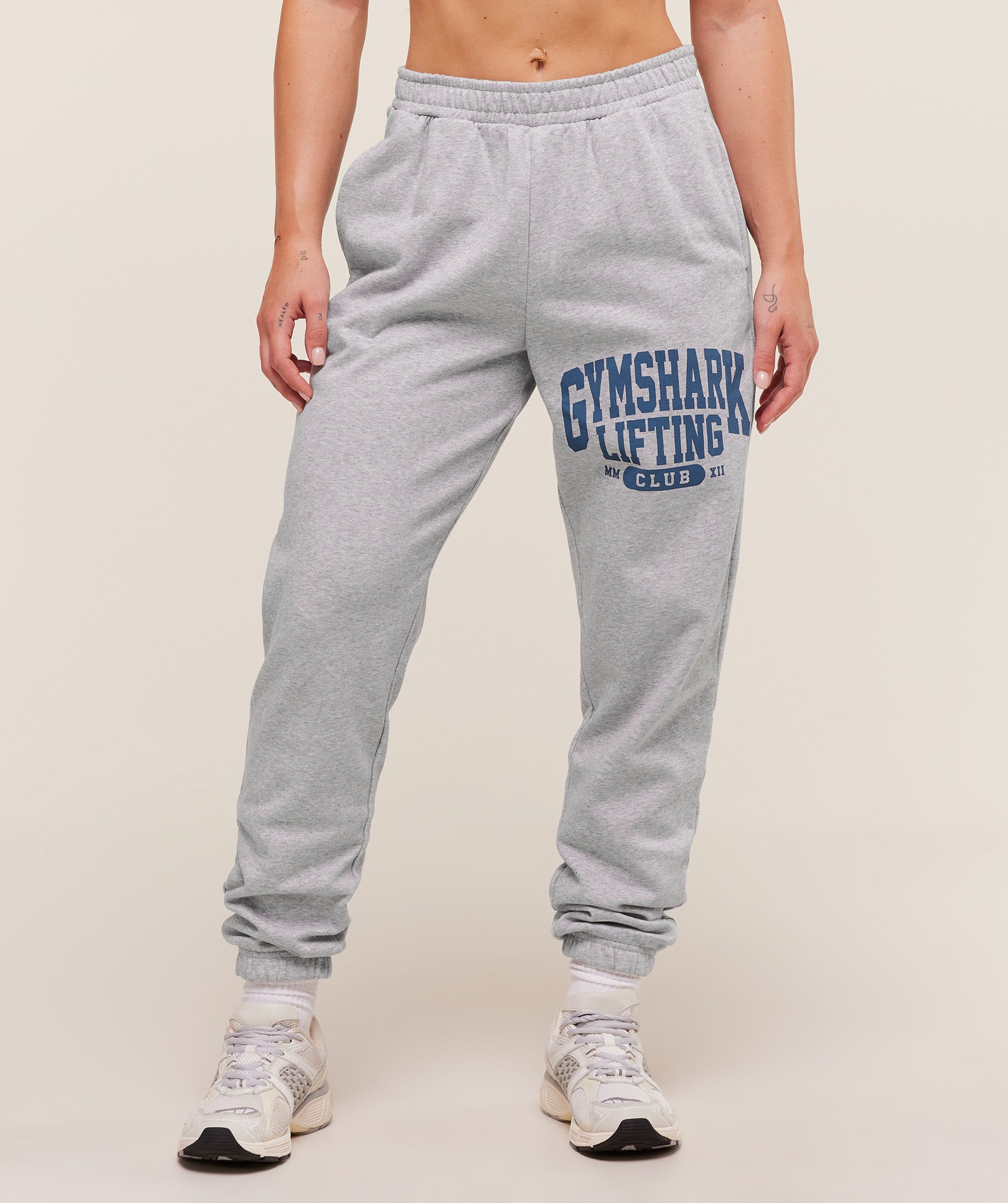 Lifting Club Graphic Joggers Light Grey Core Marl