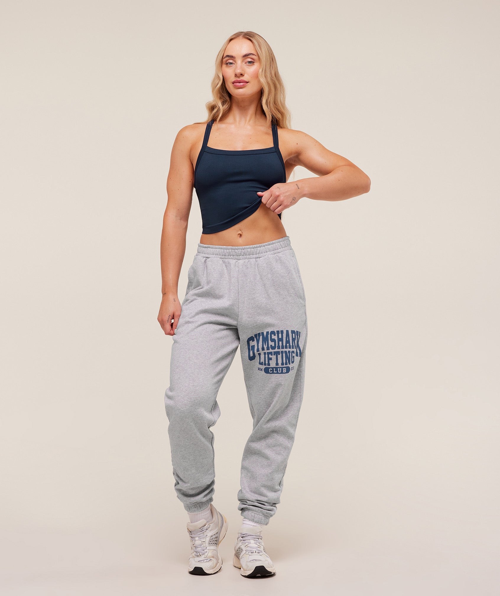 Lifting Club Graphic Joggers Light Grey Core Marl