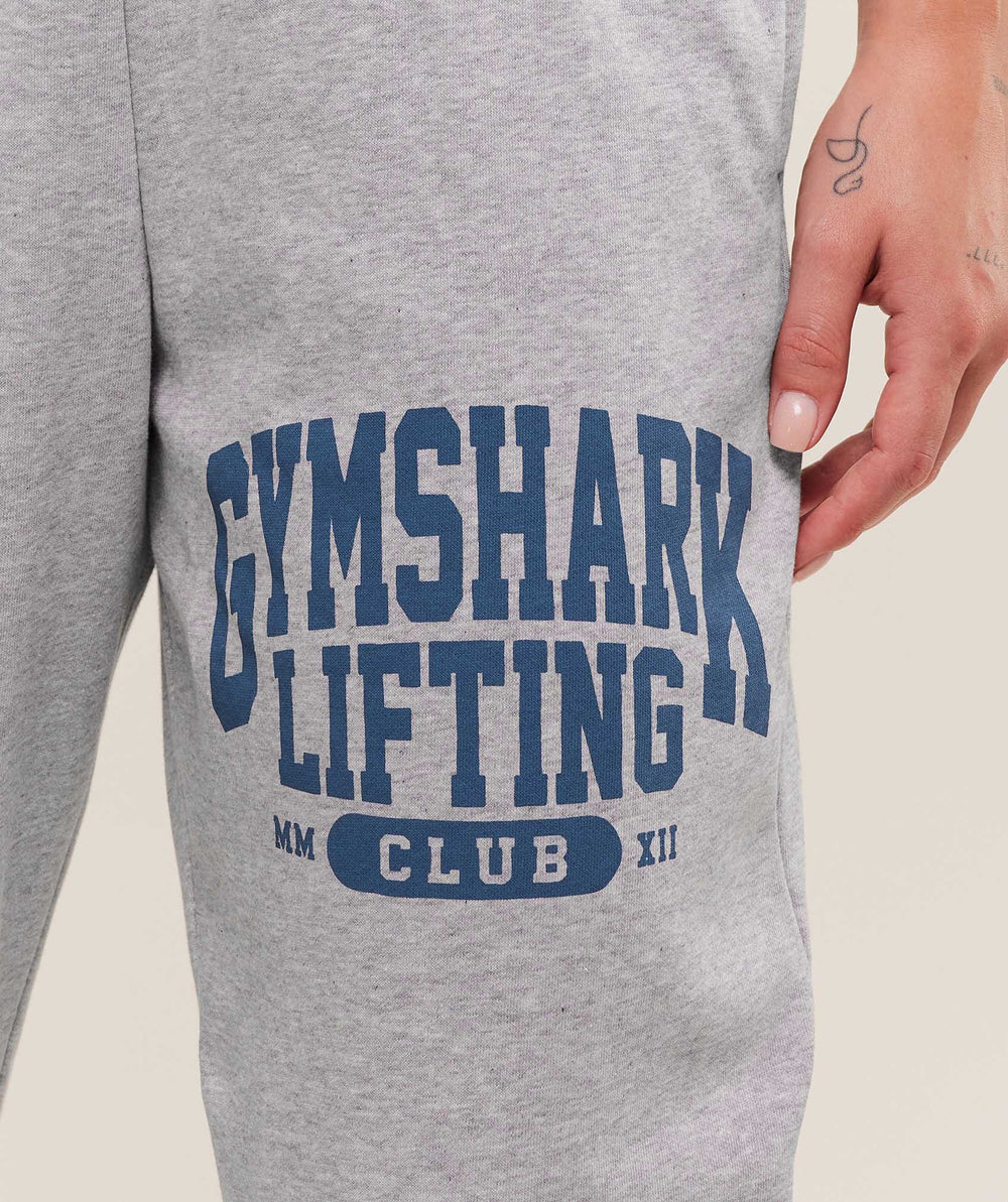 Lifting Club Graphic Joggers Light Grey Core Marl
