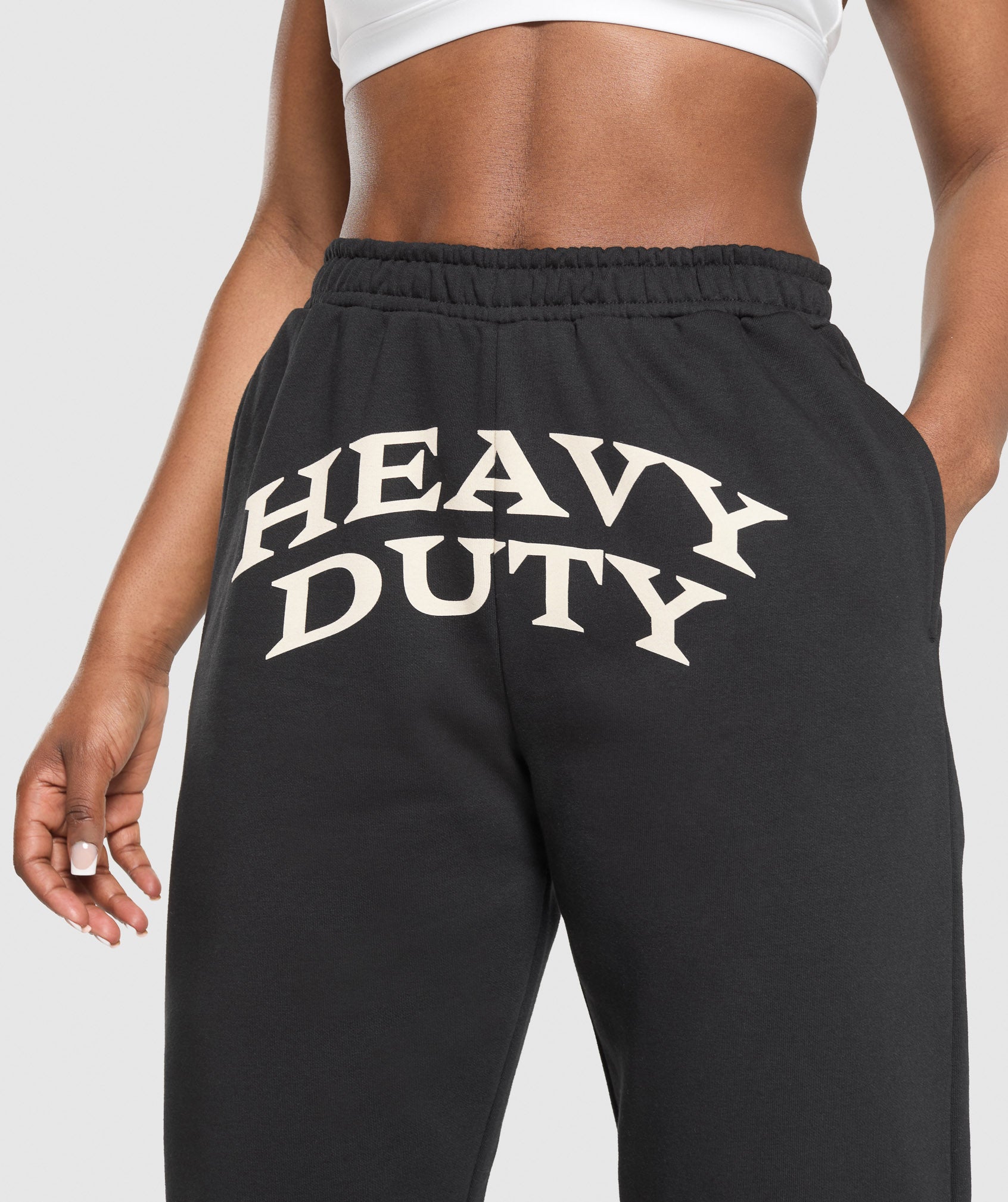 Heavy Duty Graphic Loopback Jogger Black