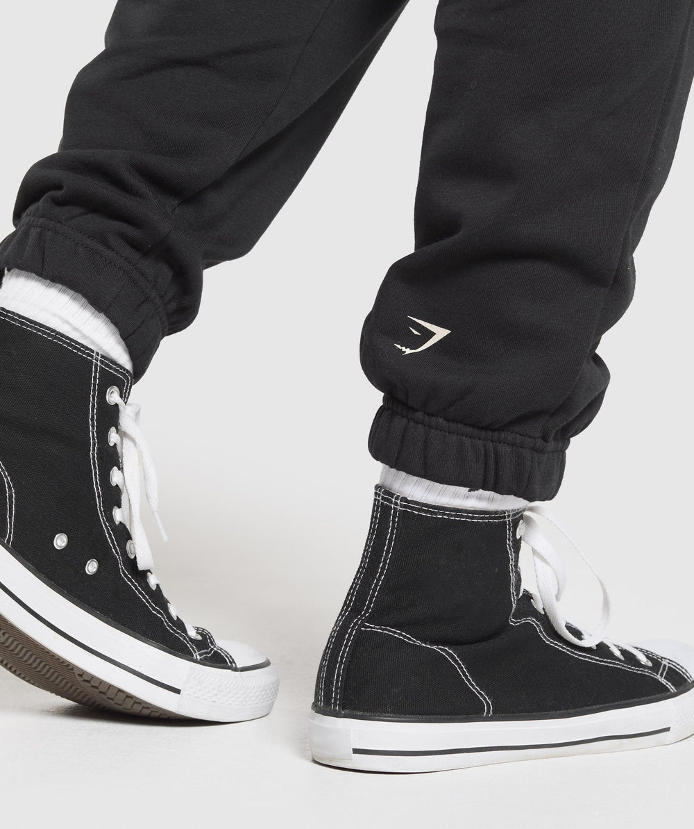 Heavy Duty Graphic Loopback Jogger Black
