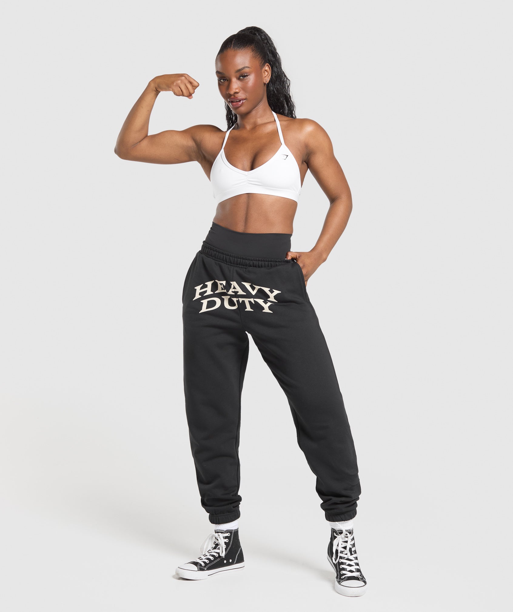Heavy Duty Graphic Loopback Jogger Black