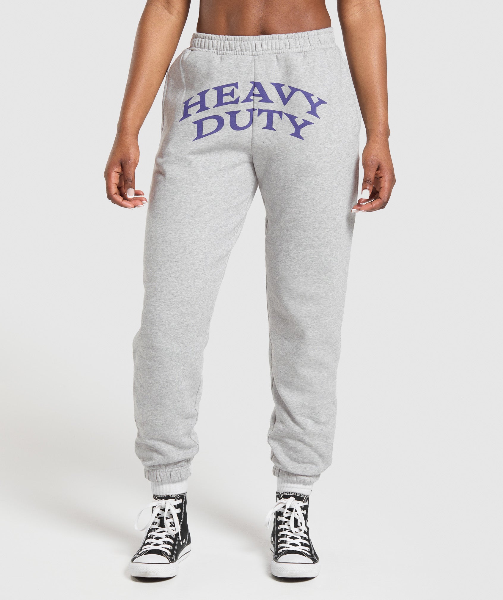 Heavy Duty Graphic Loopback Jogger Light Grey Core Marl