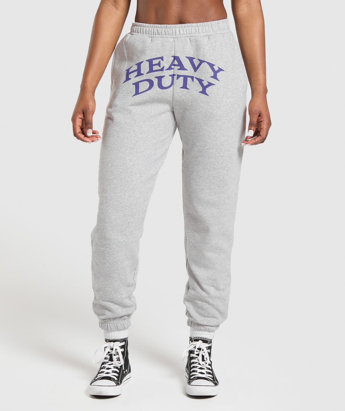 Heavy Duty Graphic Loopback Jogger Light Grey Core Marl