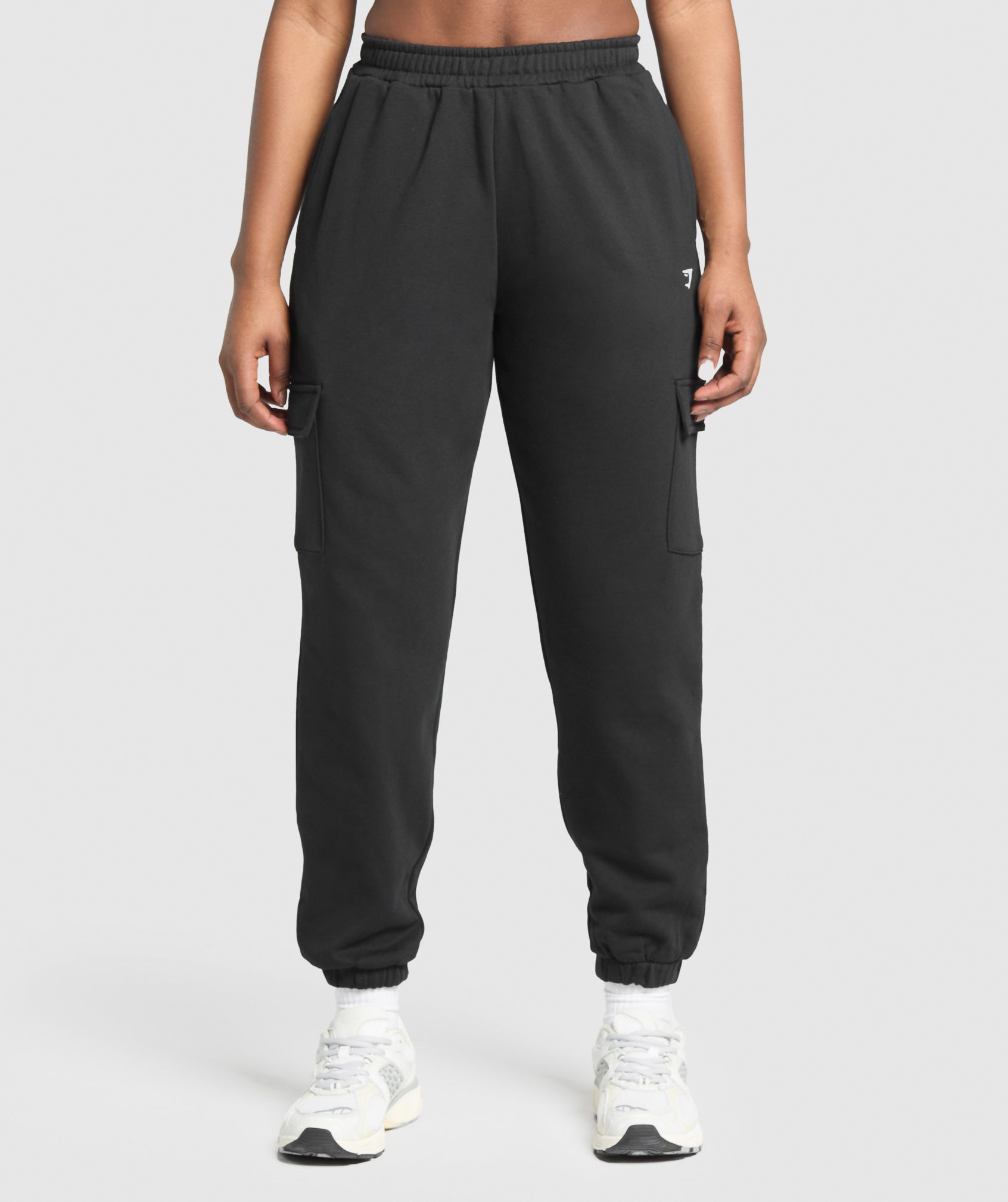 Fleece Cargo Joggers Black