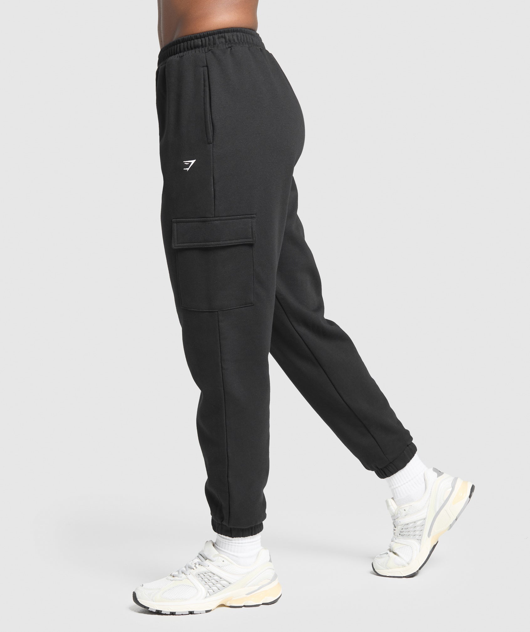 Fleece Cargo Joggers Black