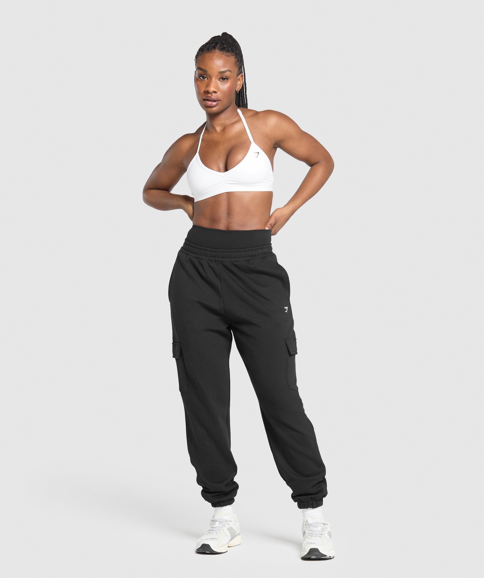 Fleece Cargo Joggers Black