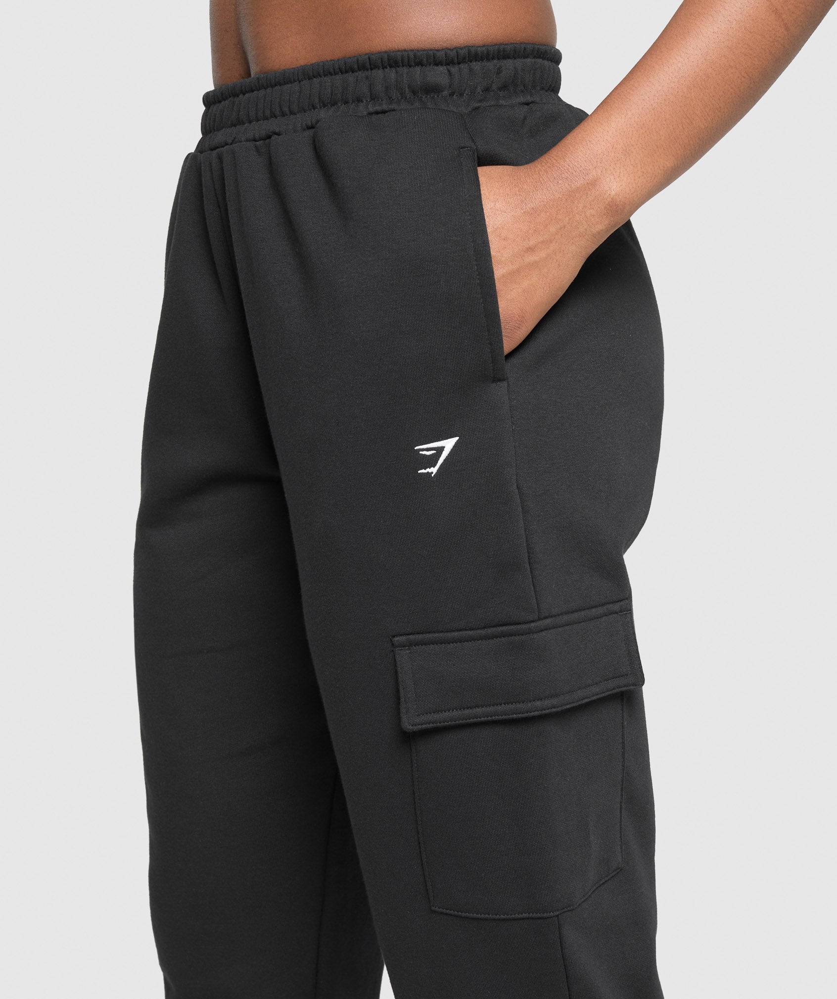 Fleece Cargo Joggers Black