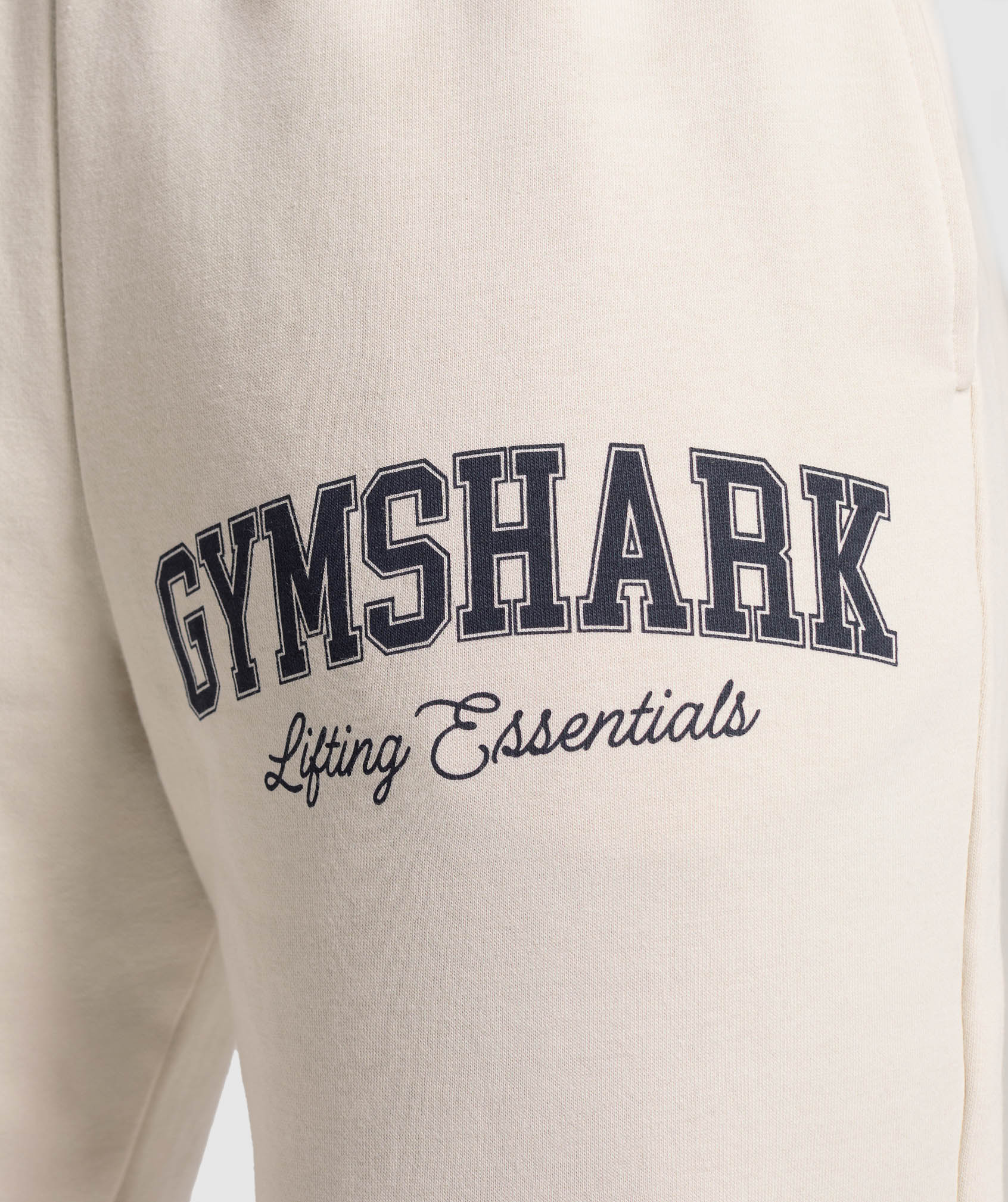 Lifting Essentials Graphic Brushed Oversized Joggers Oat White