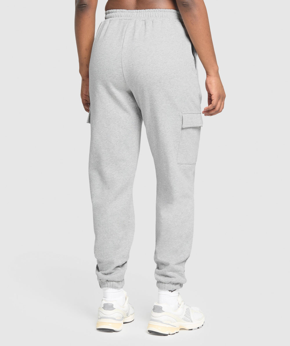 Fleece Cargo Joggers Light Grey Core Marl