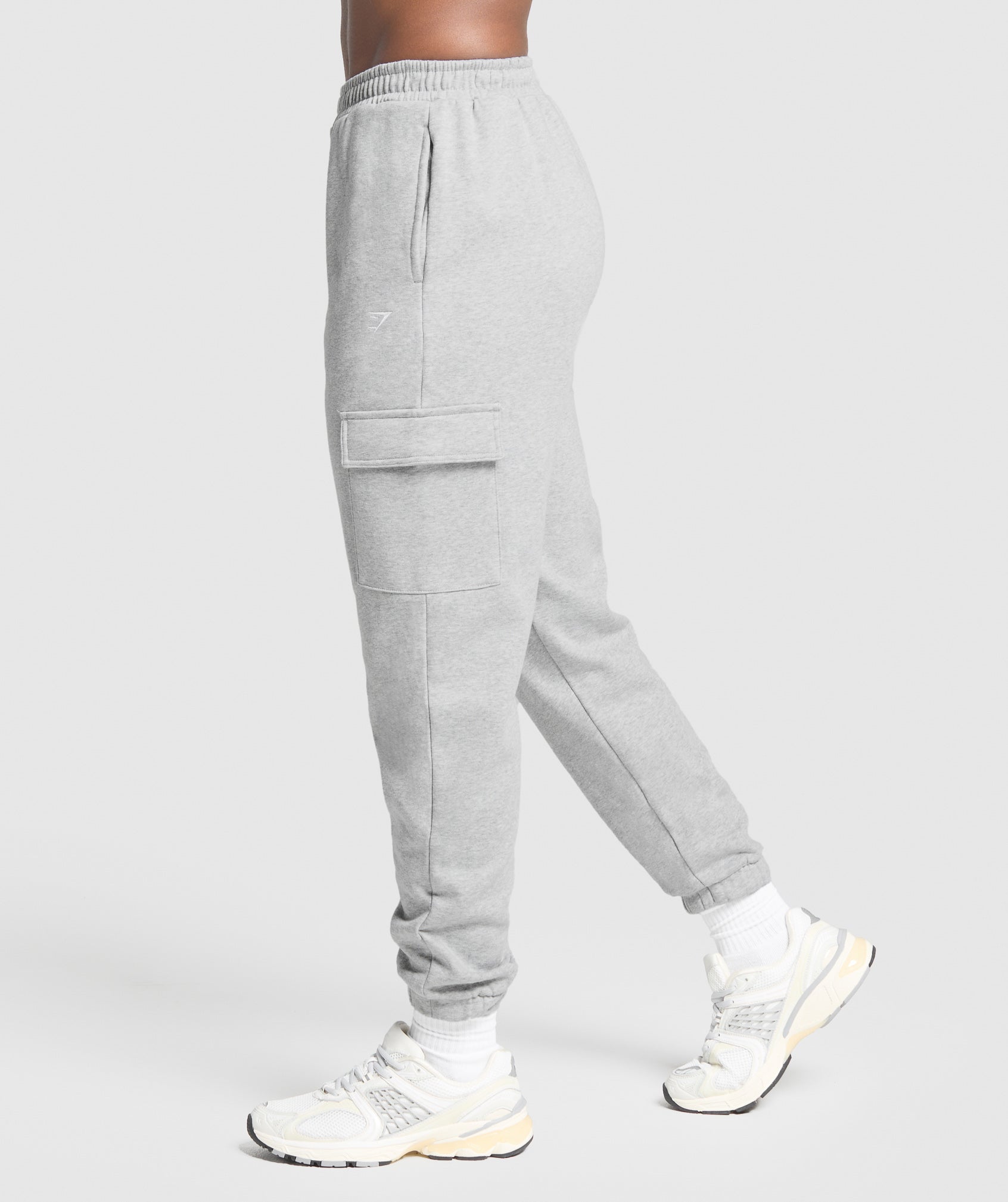 Fleece Cargo Joggers Light Grey Core Marl