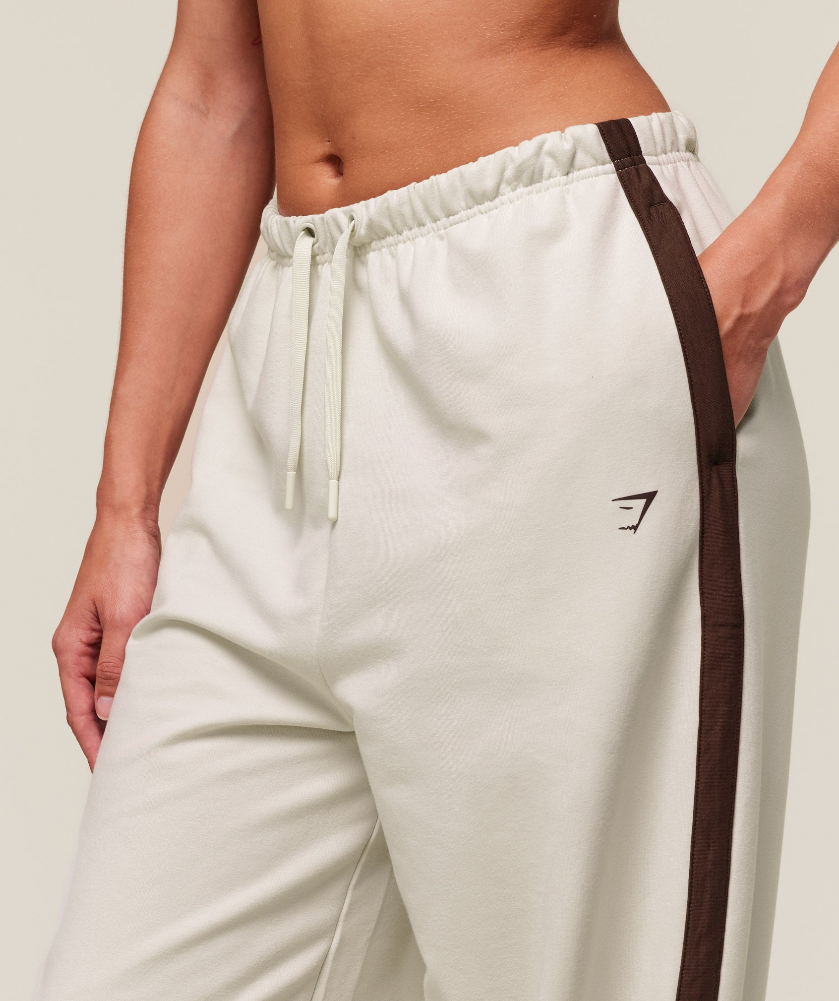 Retro Stripe Snap Pant Oat White/Archive Brown