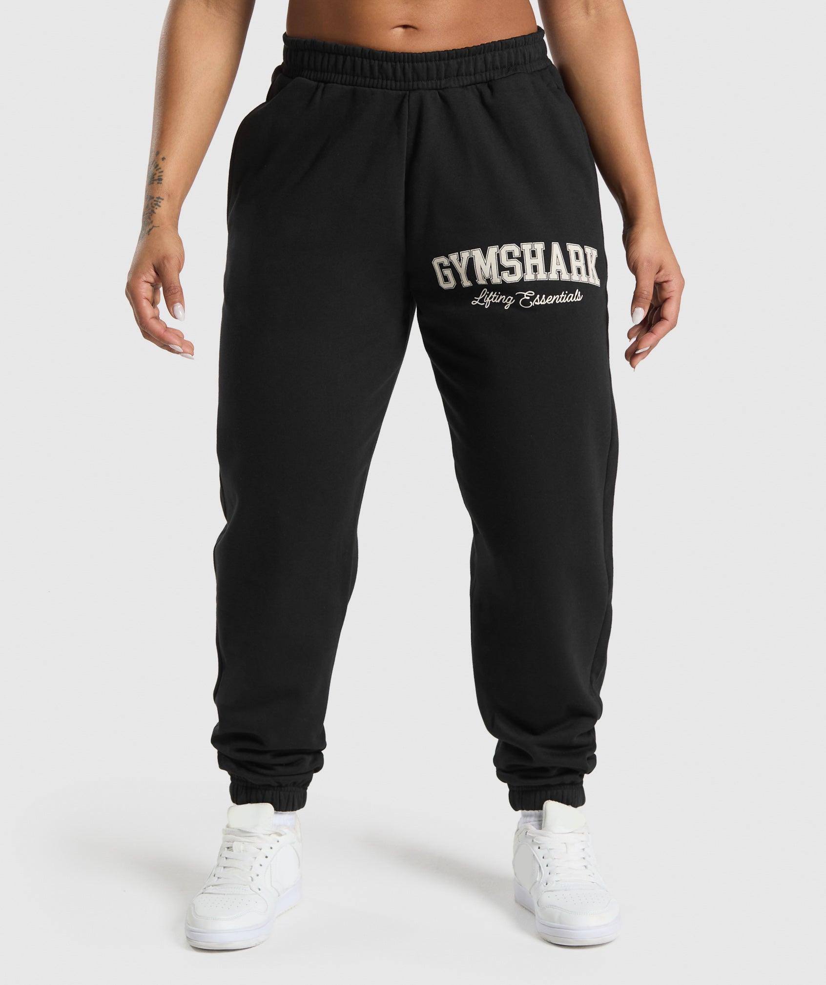 Lifting Essentials Graphic Brushed Oversized Joggers Black