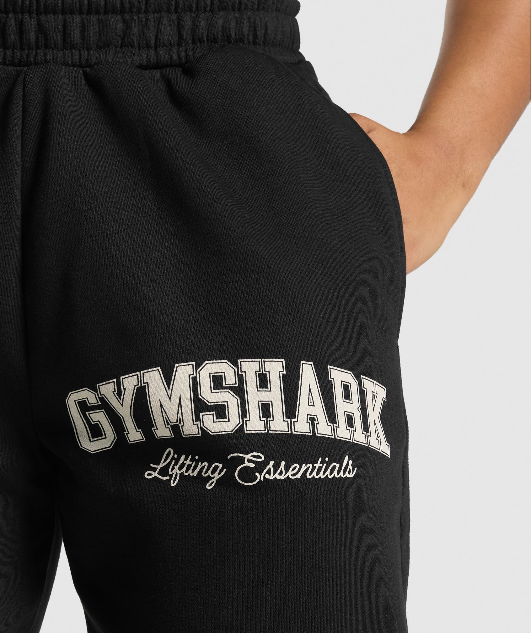Lifting Essentials Graphic Brushed Oversized Joggers Black