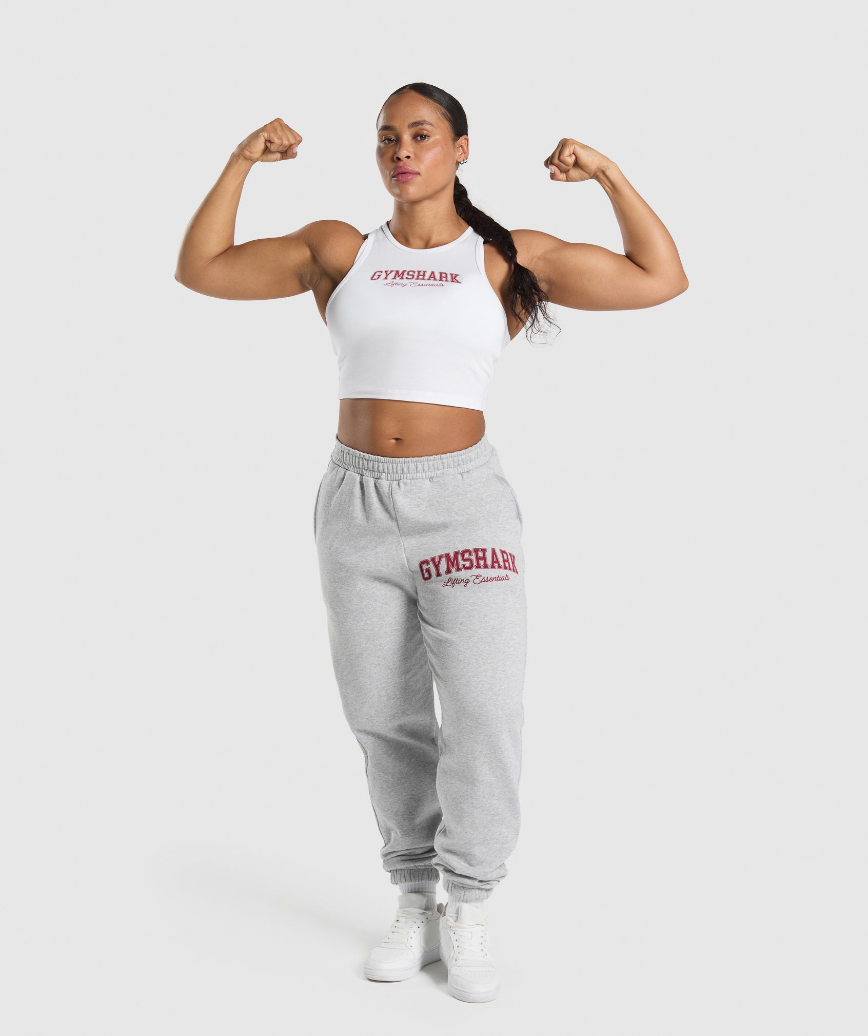 Lifting Essentials Graphic Brushed Oversized Joggers Light Grey Core Marl