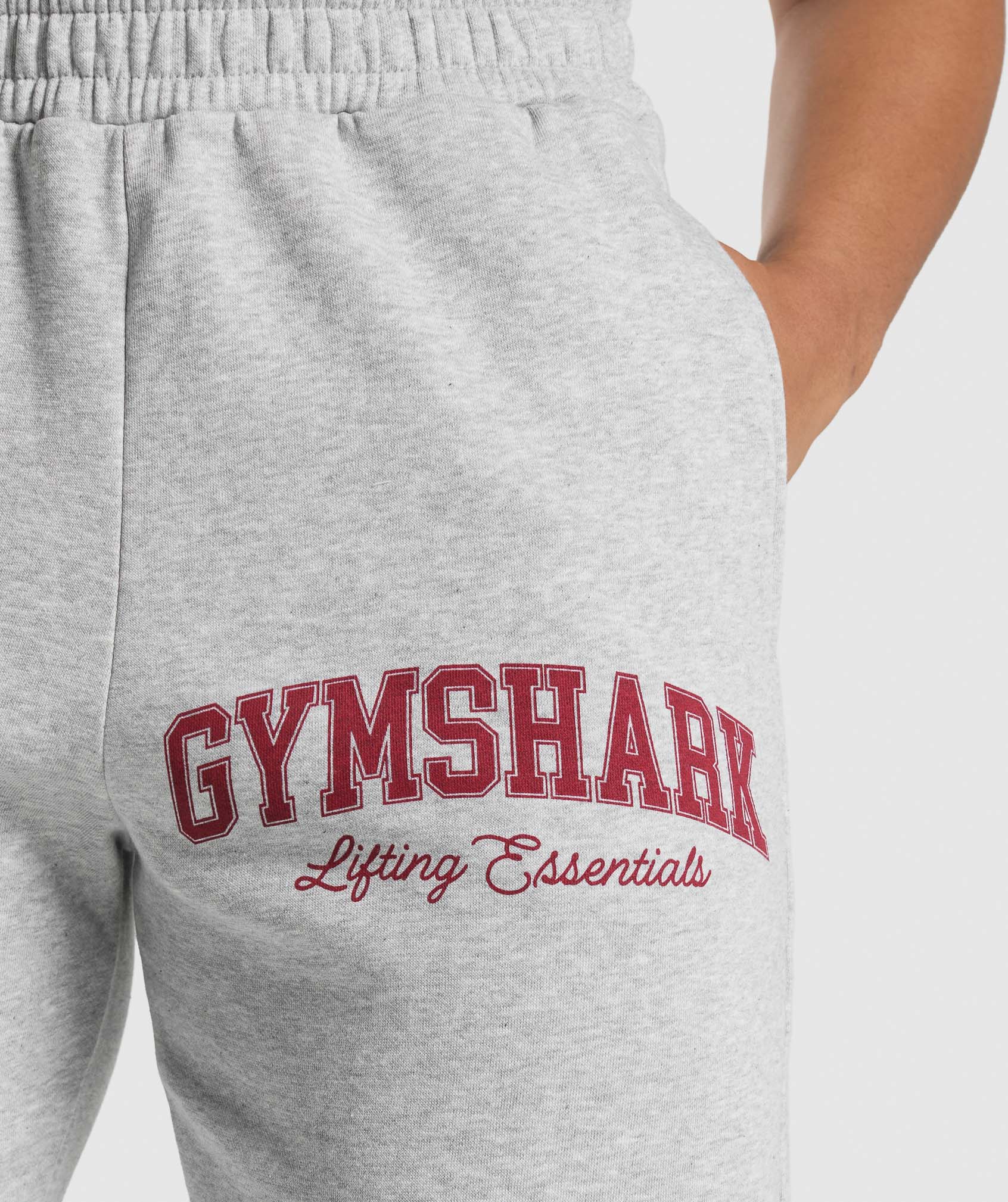 Lifting Essentials Graphic Brushed Oversized Joggers Light Grey Core Marl