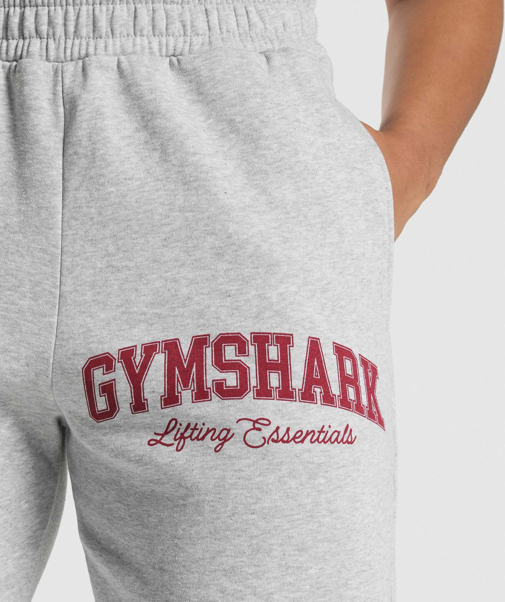Lifting Essentials Graphic Brushed Oversized Joggers Light Grey Core Marl